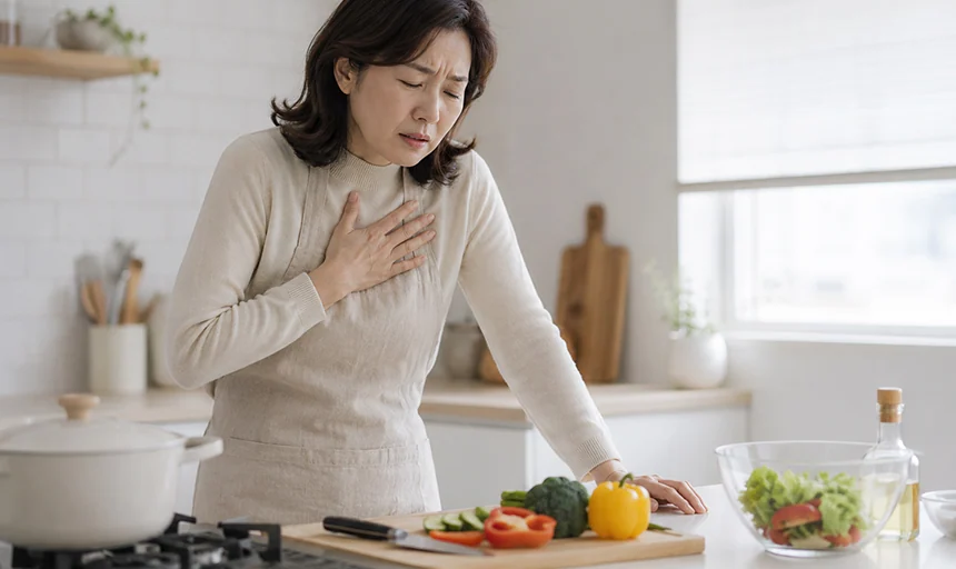 갱년기 화병 — 가슴 두근거림이나 답답함이 함께 나타나기도 합니다